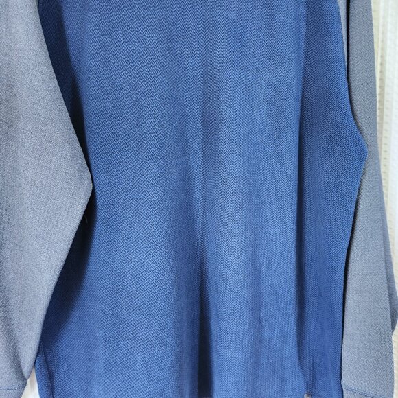 Cloudveil Shirt Men's XXL Blue Long Sleeve Raglan Pullover Chevron Pattern - Picture 7 of 9